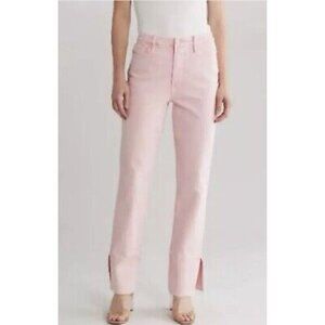 Good American Women's Good Boy Split Hem Straight Leg Jeans Pink Size 14/32